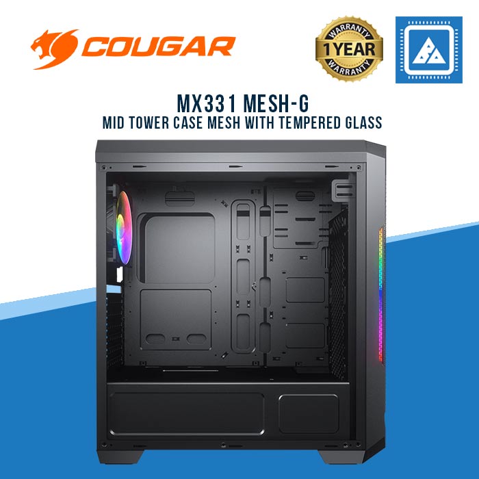 COUGAR MX331-G MID TOWERE CASE MESH WITH TEMPERED GLASS COUGAR MX331-G MID TOWERE CASE MESH WITH TEMPERED GLASS